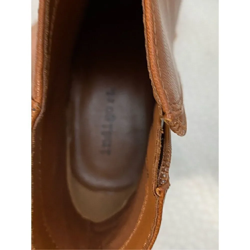 Indigo Rd. Women's Size 6.5 Tonda Brown Leather Zip Block Heel Ankle Boots